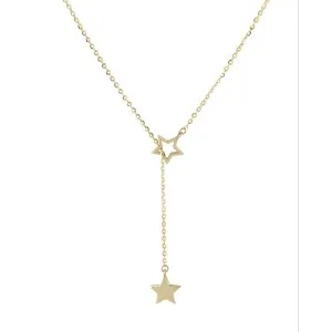 Χρυσό κολιέ FL32928 ''γραβάτα'' με αστέρια.