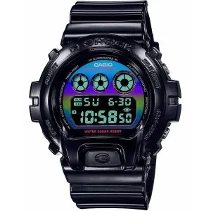Ανδρικό Ρολόι CASIO G-Shock DW-6900RGB-1ER με ψηφιακό καντράν και μαύρο καουτσούκ λουράκι.