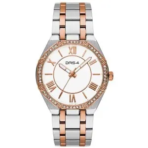 Γυναικείο ρολόι DAS.4 2031100171 από ανοξείδωτο ατσάλι με ασημί καντράν και ασημί-ροζ χρυσό μπρασελέ.