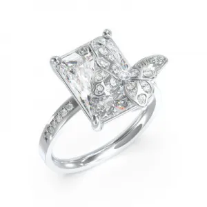 GUESS STEEL CHRYSALIS JUBR04100JWRH-No 54 Δαχτυλίδι Ασημένιο Με Πεταλούδα Και Πέτρα