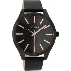 Ρολόι OOZOO C8909 Timepieces με Μαύρο Δερμάτινο Λουράκι