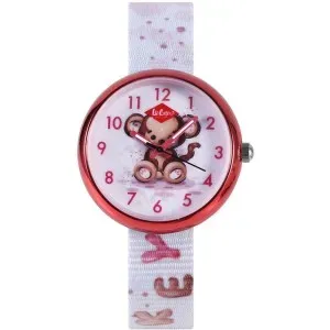 Παιδικό ρολόι LEE COOPER LC.K.3.837 με λευκό καντράν και λευκό υφασμάτινο λουράκι.