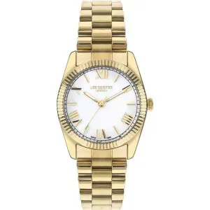 Γυναικείο ρολόι LEE COOPER LC07825.120 με λευκό καντράν και χρυσό μπρασελέ.
