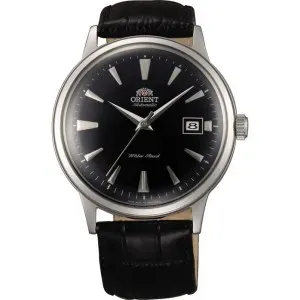 Ανδρικό ρολόι Orient FAC00004B Classic Automatic από ανοξείδωτο ατσάλι με μαύρο καντράν και μαύρο δερμάτινο λουράκι.