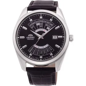 Ανδρικό ρολόι Orient RA-BA0006B Contemporary Automatic από ανοξείδωτο ατσάλι με μαύρο καντράν και μαύρο δερμάτινο λουράκι.