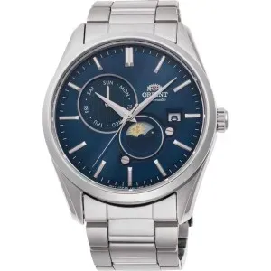 Ανδρικό ρολόι Orient RA-AK0308L Contemporary Automatic από ανοξείδωτο ατσάλι με μπλε καντράν και ασημί μπρασελέ.