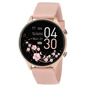 Ρολόι 3GUYS Smartwatch 3GW5092 με ψηφιακό καντράν και ροζ καουτσούκ λουράκι.