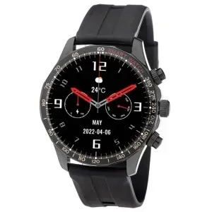 Ρολόι 3GUYS Smartwatch 3GW6801 με ψηφιακό καντράν και μαύρο καουτσούκ λουράκι.