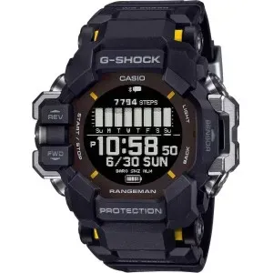 Ανδρικό ρολόι G-SHOCK GPR-H1000-1ER Master Of G Rangeman με ψηφιακό καντράν και μαύρο λουράκι.