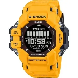 Ανδρικό ρολόι G-SHOCK GPR-H1000-9ER Master Of G Rangeman Chronograph με ψηφιακό καντράν και κίτρινο λουράκι.