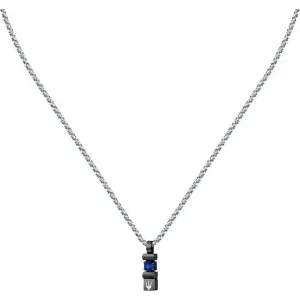 MASERATI NECKLACE JM334AXO05 Ανδρικό Κολιέ Δίχρωμο Με Μπλε Πέτρα