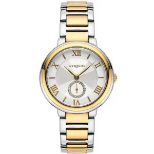 Γυναικείο ρολόι VOGUE 613961 Elegant από ανοξείδωτο ατσάλι με ασημί καντράν και ασημί-χρυσό μπρασελέ.