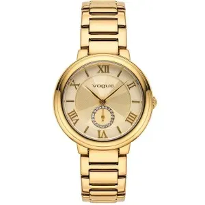 Γυναικείο ρολόι VOGUE 613941 Elegant από ανοξείδωτο ατσάλι με χρυσό καντράν και χρυσό μπρασελέ.