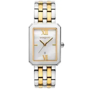 Γυναικείο ρολόι VOGUE 613761 Octagon από ανοξείδωτο ατσάλι με φίλντισι καντράν και ασημί-χρυσό μπρασελέ.