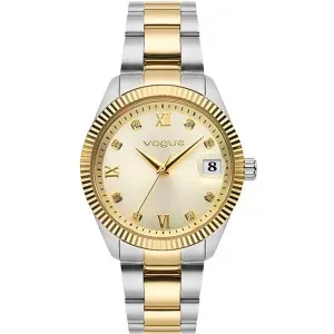 Γυναικείο ρολόι VOGUE 614162 Reina από ανοξείδωτο ατσάλι με χρυσό καντράν και ασημί-χρυσό μπρασελέ.