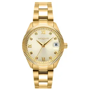 Γυναικείο ρολόι VOGUE 614242 Reina Medium από ανοξείδωτο ατσάλι με χρυσό καντράν και χρυσό μπρασελέ.