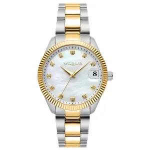 Γυναικείο ρολόι VOGUE 614263 Reina Medium από ανοξείδωτο ατσάλι με φίλντισι καντράν και ασημί-χρυσό μπρασελέ.