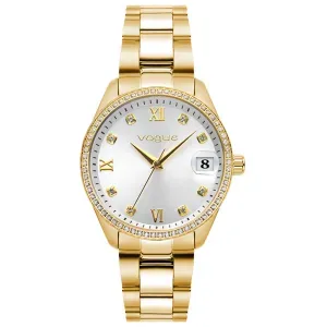 Γυναικείο ρολόι VOGUE 614244 Reina Medium από ανοξείδωτο ατσάλι με ασημί καντράν και χρυσό μπρασελέ.