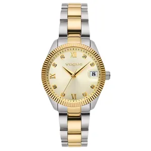 Γυναικείο ρολόι VOGUE 614362 Reina Mini από ανοξείδωτο ατσάλι με χρυσό καντράν και ασημί-χρυσό μπρασελέ.