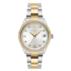 Γυναικείο ρολόι VOGUE 614164 Reina από ανοξείδωτο ατσάλι με ασημί καντράν και ασημί-χρυσό μπρασελέ.