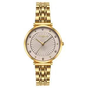 Γυναικείο ρολόι VOGUE 815345 New Bliss από ανοξείδωτο ατσάλι με ροζ καντράν και χρυσό μπρασελέ.