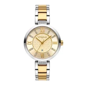 Γυναικείο ρολόι VOGUE 613861 Sweet από ανοξείδωτο ατσάλι με χρυσό καντράν και ασημί-χρυσό μπρασελέ.