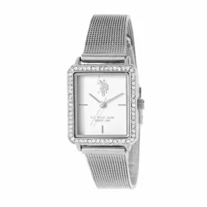 Γυναικείο ρολόι U. S. Polo Assn. USP8133ST Juliette με λευκό καντράν και ασημί μπρασελέ