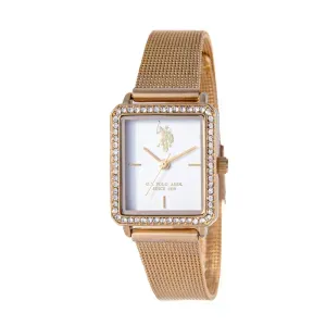 Γυναικείο ρολόι U. S. Polo Assn. USP8137YG Juliette με λευκό καντράν και χρυσό μπρασελέ.