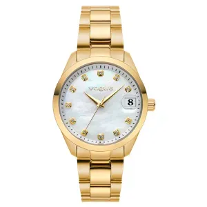 Γυναικείο ρολόι VOGUE 614241 Reina Medium από ανοξείδωτο ατσάλι με φίλντισι καντράν και χρυσό μπρασελέ.