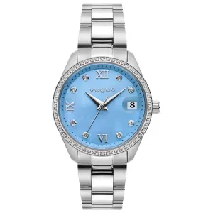 Γυναικείο ρολόι VOGUE 614284 Reina Medium από ανοξείδωτο ατσάλι με γαλάζιο φίλντισι καντράν και μπρασελέ.