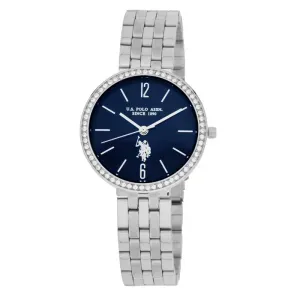 Γυναικείο ρολόι U. S. Polo Assn. USP8275BL Rose με μπλε καντράν και ασημί μπρασελέ.