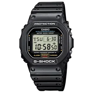 Ρολόι CASIO DW-5600E-1V G-SHOCK με ψηφιακό καντράν και μαύρο καουτσούκ λουράκι.