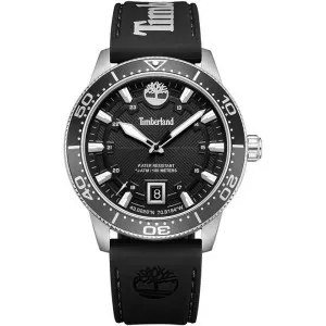 Ανδρικό ρολόι TIMBERLAND TDWGN0041602 Longmeadow από ανοξείδωτο ατσάλι με μαύρο καντράν και μαύρο καουτσου΄κ λουράκι.