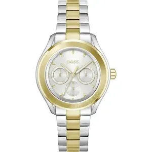 Γυναικείο ρολόι BOSS 1502746 Lida από ανοξείδωτο ατσάλι με ασημί καντράν και ασημί-χρυσό μπρασελέ.