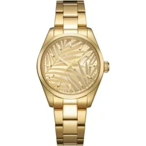 Γυναικείο ρολόι JCOU JU19074-3 Palmira από επιχρυσωμένο ανοξείδωτο ατσάλι με χρυσό καντράν και μπρασελέ.