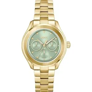 Γυναικείο ρολόι BOSS 1502745 Lida από ανοξείδωτο ατσάλι με πράσινο καντράν και χρυσό μπρασελέ.