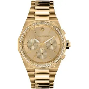 Γυναικείο ρολόι Olivia Burton 24000103 Hexa από ανοξείδωτο ατσάλι με χρυσό καντράν και χρυσό μπρασελέ.