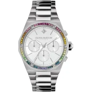 Γυναικείο ρολόι Olivia Burton 24000101 Hexa από ανοξείδωτο ατσάλι με ασημί καντράν και ασημί μπρασελέ.