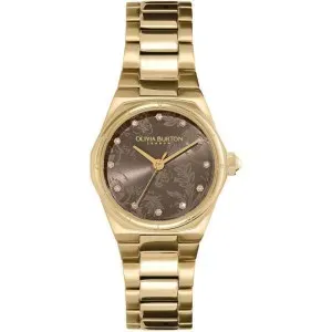 Γυναικείο ρολόι Olivia Burton 24000107 Mini Hexa από ανοξείδωτο ατσάλι με γκρι καντράν και χρυσό μπρασελέ.