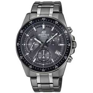 Ανδρικό ρολόι CASIO EFV-540DC-1CVUEF Edifice από ανοξείδωτο ατσάλι με ανθρακί καντράν και ανθρακί μπρασελέ.