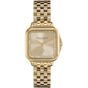 Γυναικείο ρολόι Olivia Burton 24000084 Grosvenor από ανοξείδωτο ατσάλι με χρυσό καντράν και χρυσό μπρασελέ.