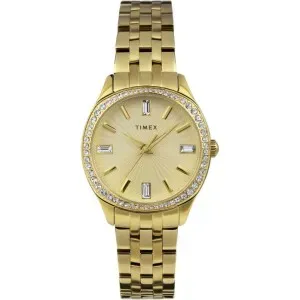 Γυναικέιο ρολόι Timex TW2W17600 Trend Ariana με χρυσό καντράν και χρυσό μπρασελέ.