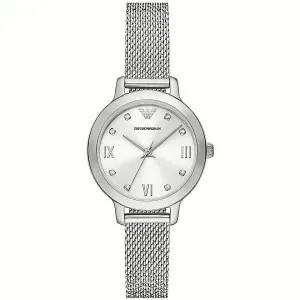 Γυναικείο ρολόι Emporio Armani AR11584 Cleo από ανοξείδωτο ατσάλι με ασημί καντράν και ασημί μπρασελέ.