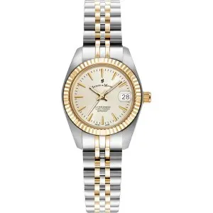 Γυναικείο ρολόι JWL02102 JACQUES DU MANOIR Inspiration από ανοξείδωτο ατσάλι με χρυσό καντράν και μπρασελέ. Classic