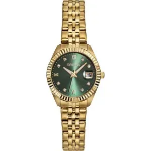 Γυναικείο ρολόι GREGIO GR480021 Mallory Petit από ανοξείδωτο ατσάλι με πράσινο καντράν και μπρασελέ.