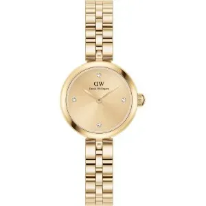 Γυναικείο ρολόι DANIEL WELLINGTON DW00100718 Elan Lumine Crystals από ανοξείδωτο ατσάλι με χρυσό καντράν και μπρασελέ.