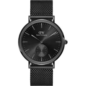 Ανδρικό ρολόι DANIEL WELLINGTON DW00100714 Classic Multi Eye Ashfield Onyx από ανοξείδωτο ατσάλι με μαύρο καντράν και μπρασελέ.