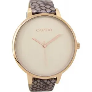 Ρολόι OOZOO C9132 Timepieces Shiny Croco με Ροζ με Δερμάτινο Λουράκι