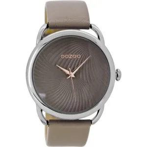 Ρολόι OOZOO C9162 Timepieces Ασημί με Καφέ Δερμάτινο Λουράκι
