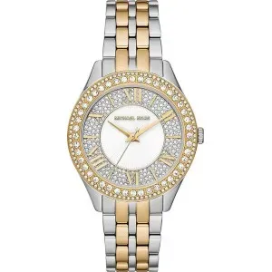 Γυναικείο ρολόι MICHAEL KORS MK4811 Harlowe Crystals από ανοξείδωτο ατσάλι με ασημί καντράν και μπρασελέ.